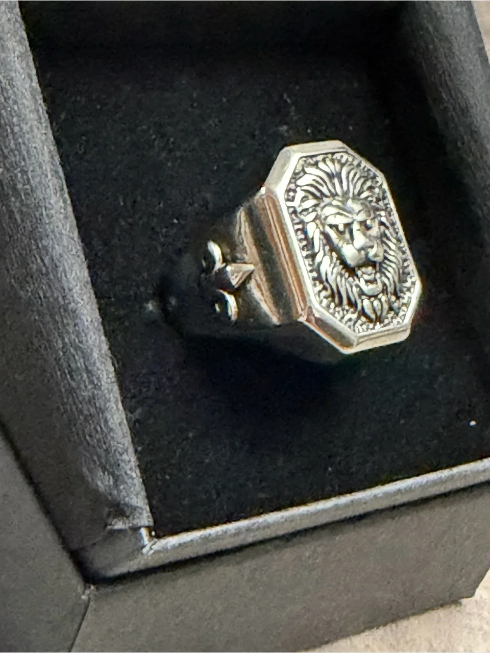 Men’s Metal Lion Head Ring Fleur De Lis Gothic Biker Size 11